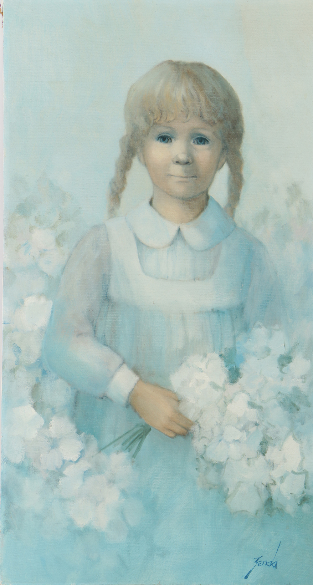 Pat Zenda Oil Painting on Canvas Portrait of Girl