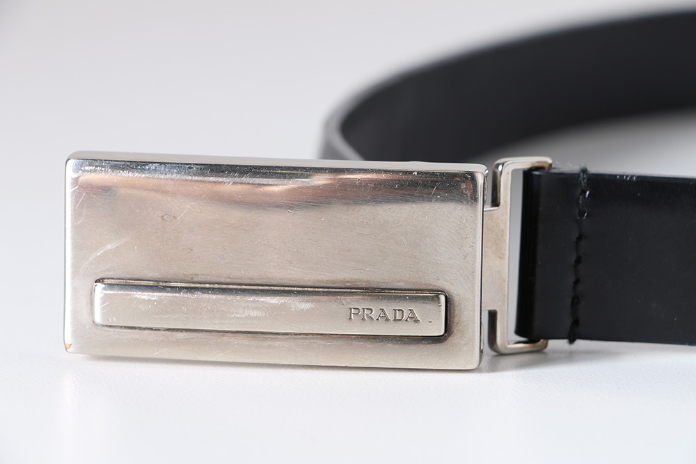 Prada Black Leather Belt