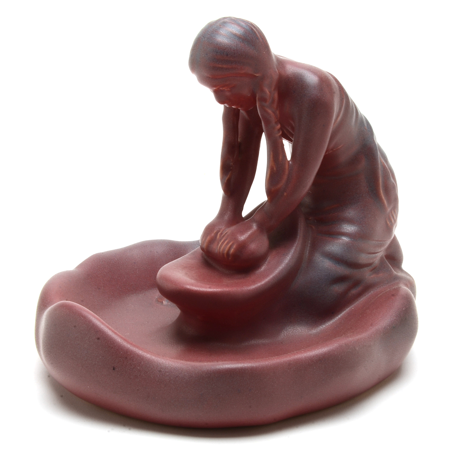 Van Briggle Indian Maiden Grinding Corn