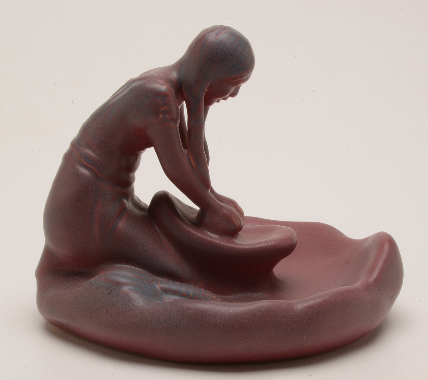 Van Briggle Indian Maiden Grinding Corn