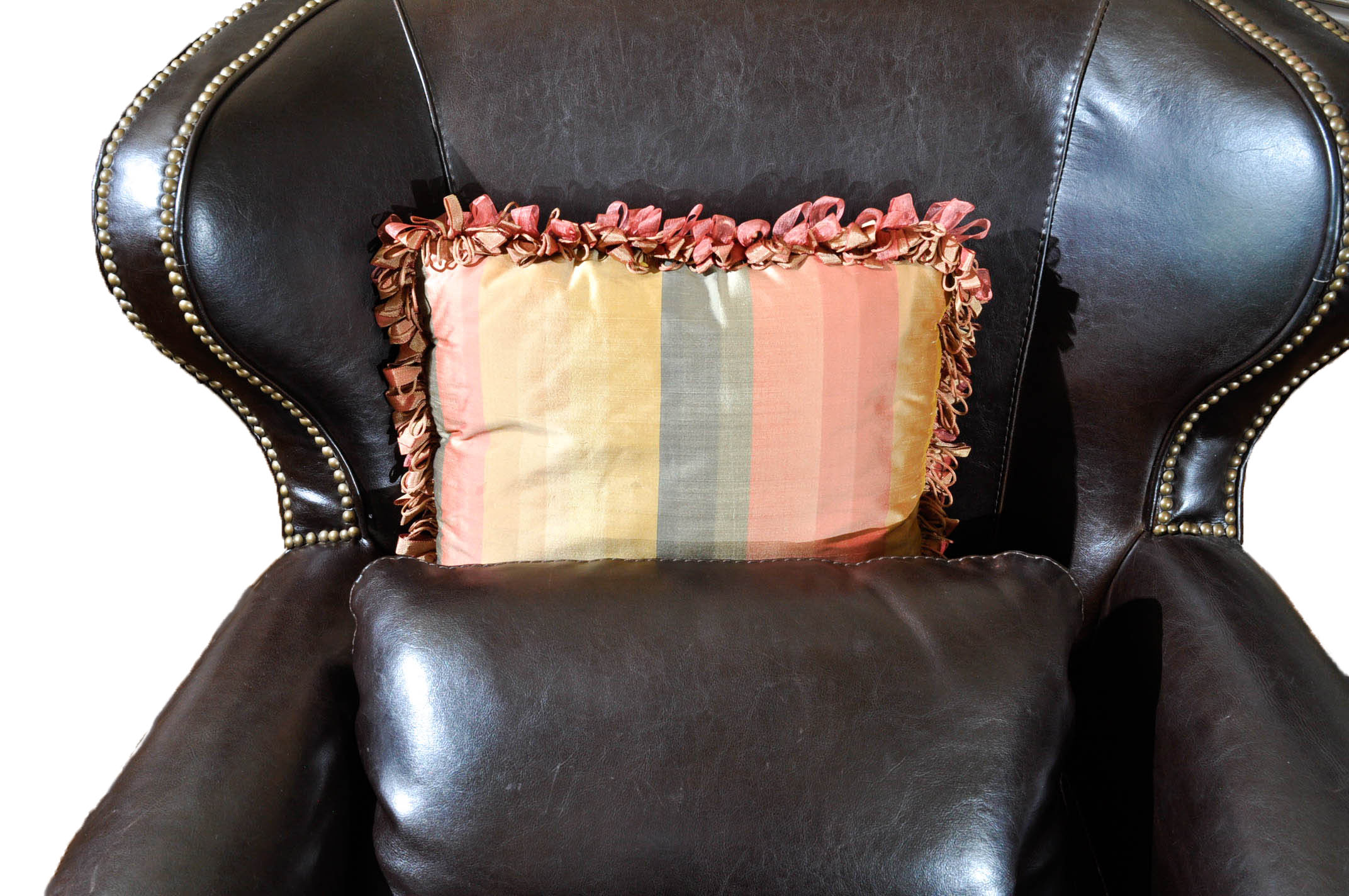 Brown Leather Wingback Armchair