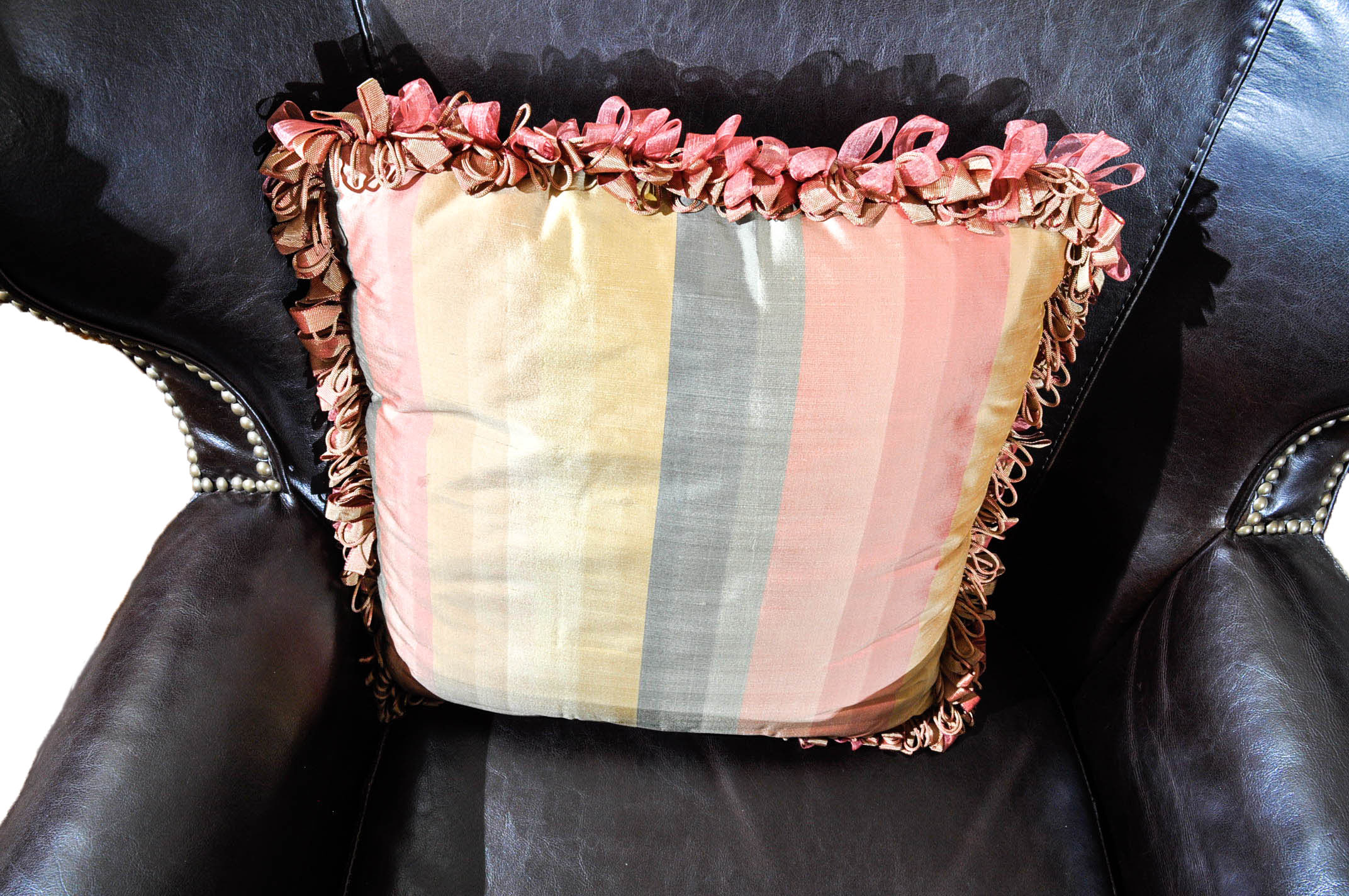 Brown Leather Wingback Armchair