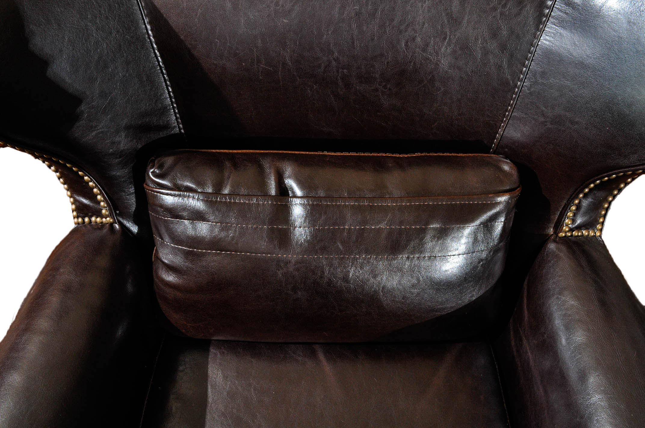 Brown Leather Wingback Armchair