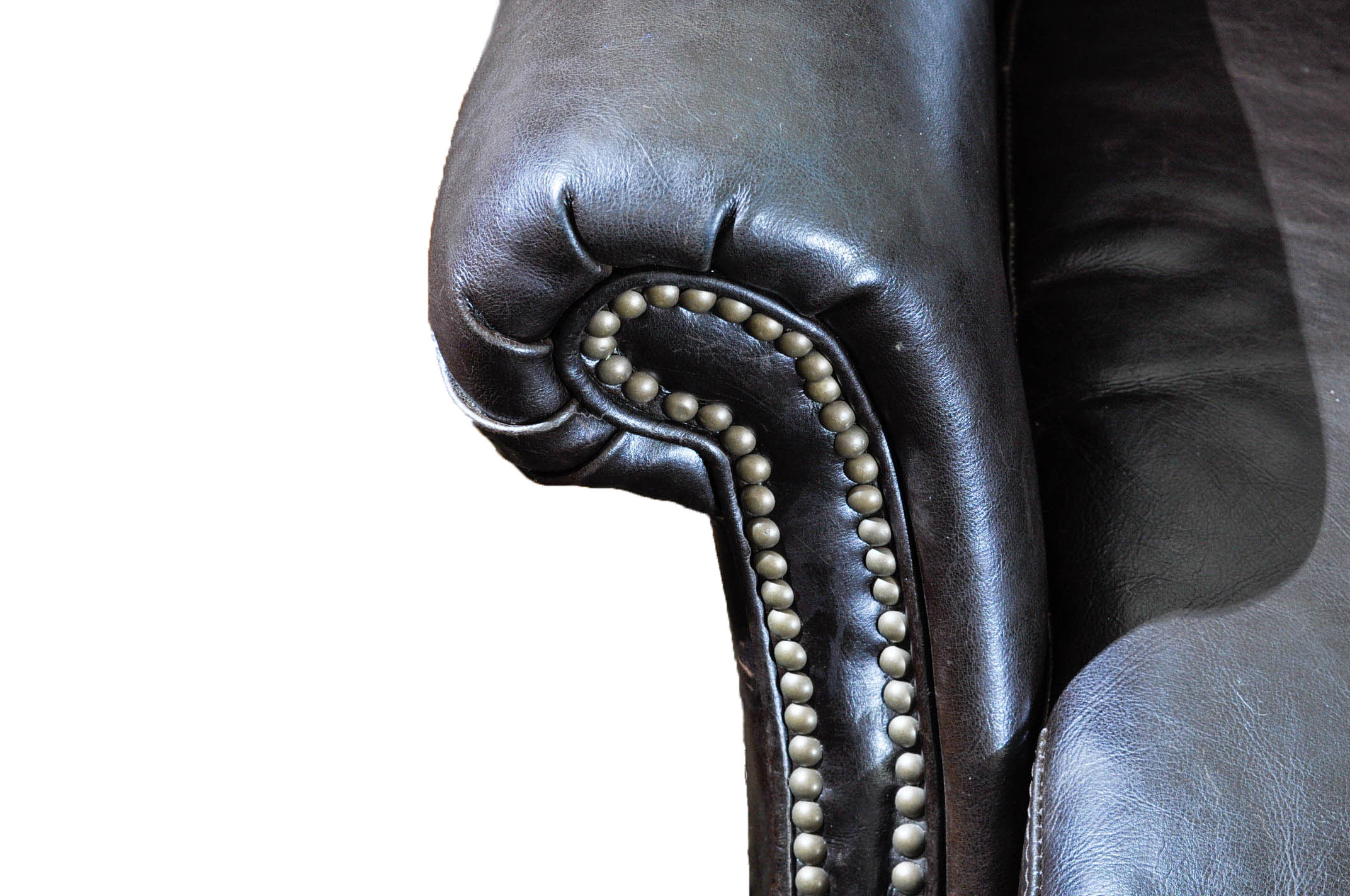Brown Leather Wingback Armchair
