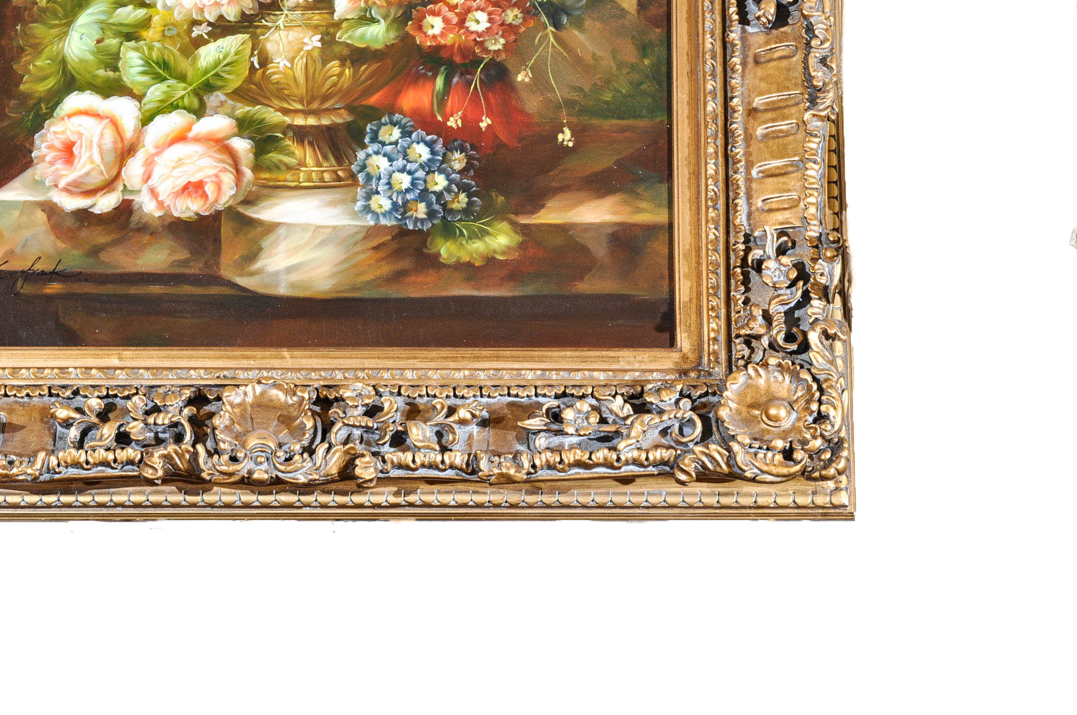 Original Oil Floral Still Life Painting on Canvas