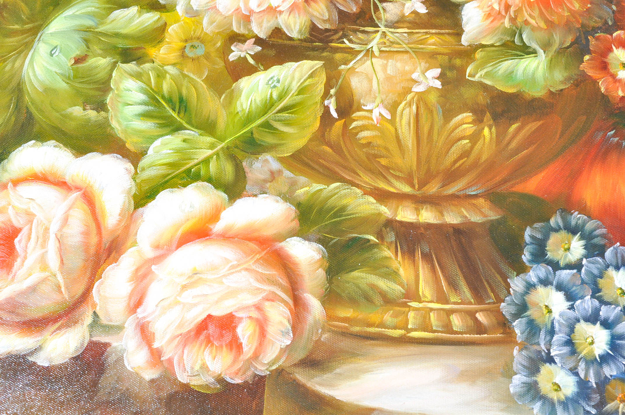 Original Oil Floral Still Life Painting on Canvas