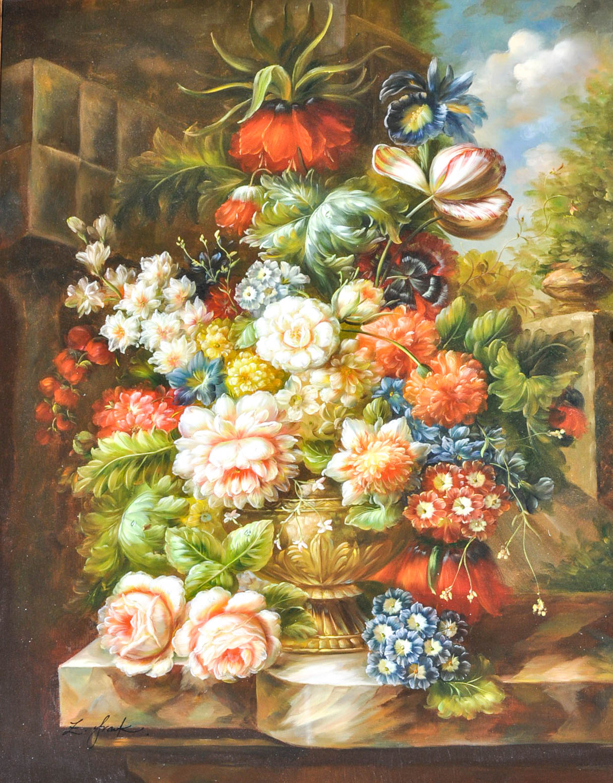 Original Oil Floral Still Life Painting on Canvas