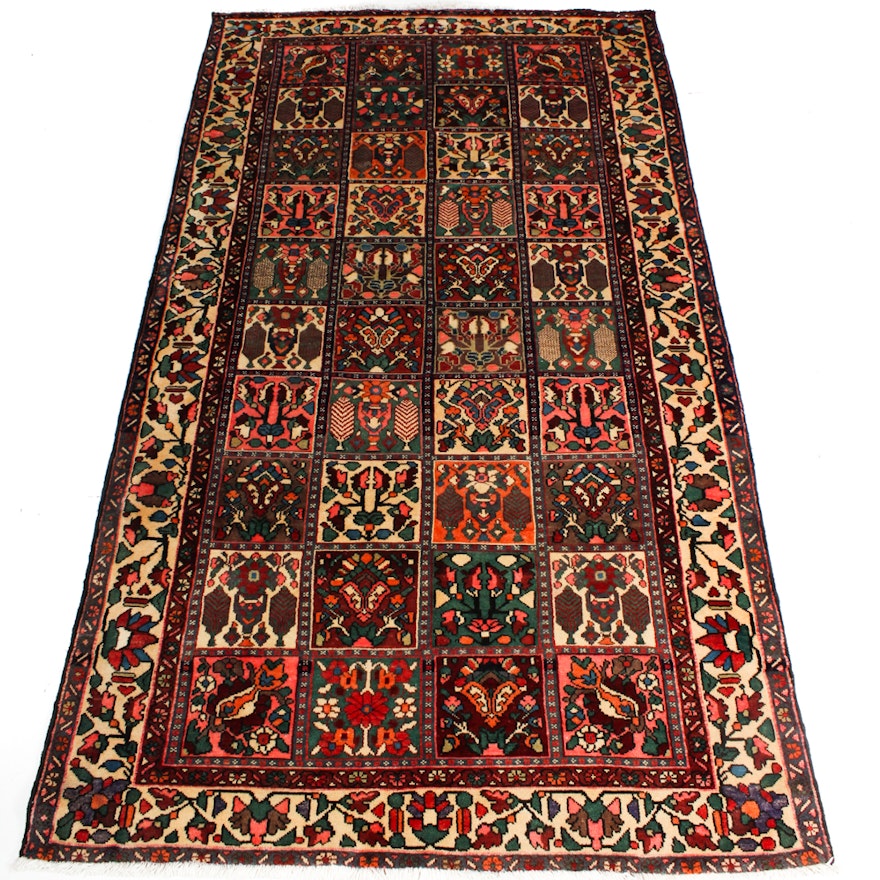 Hand-Knotted Persian Bakhtiari Pictorial Area Rug