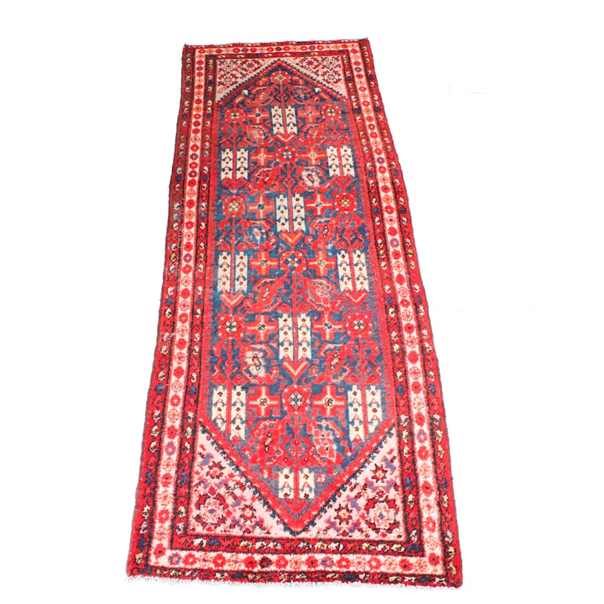 Semi-Antique Hand-Knotted Persian Shiraz Runner Rug