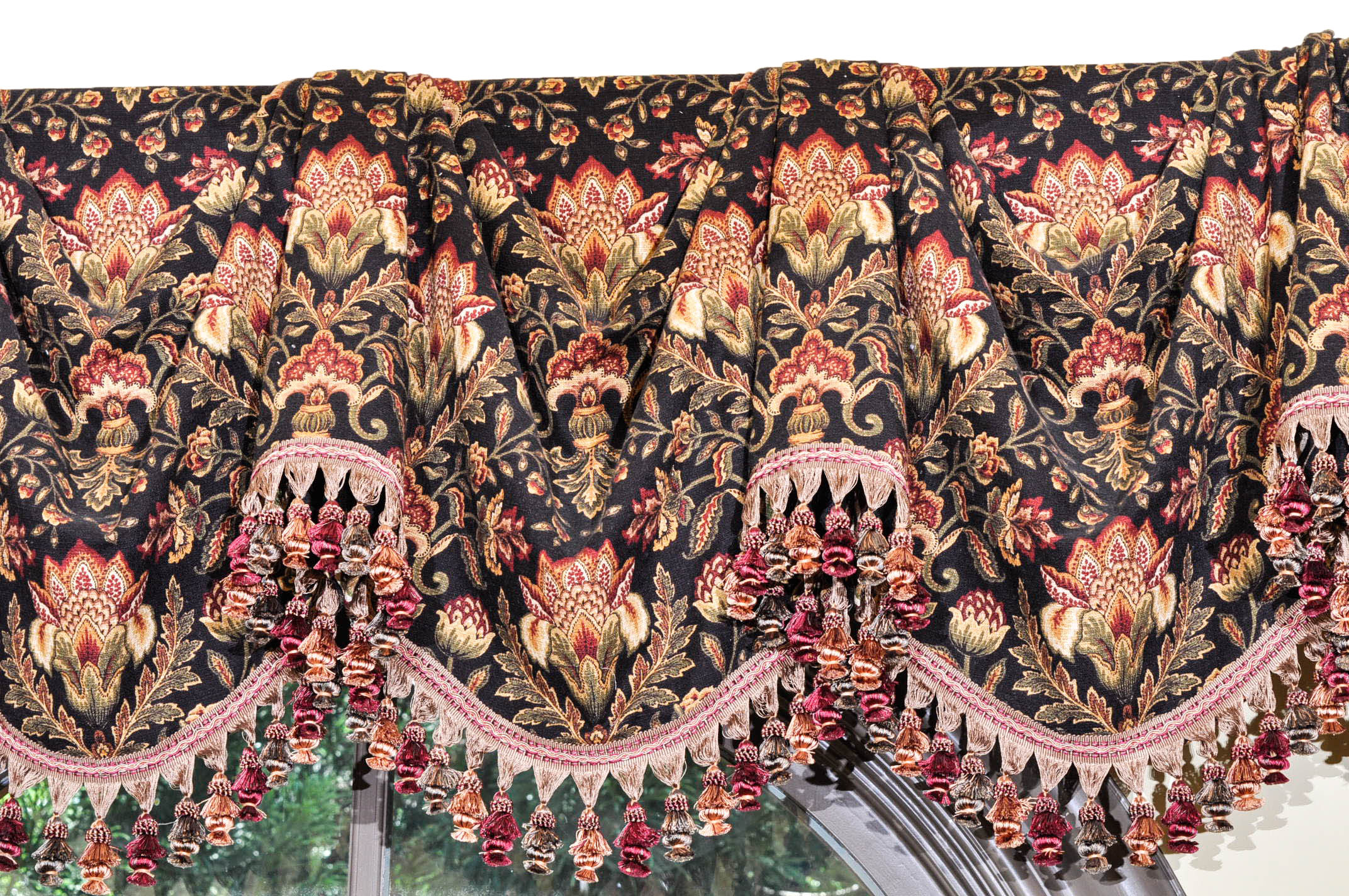 Custom Made Waddington and Tassel Drapery Set