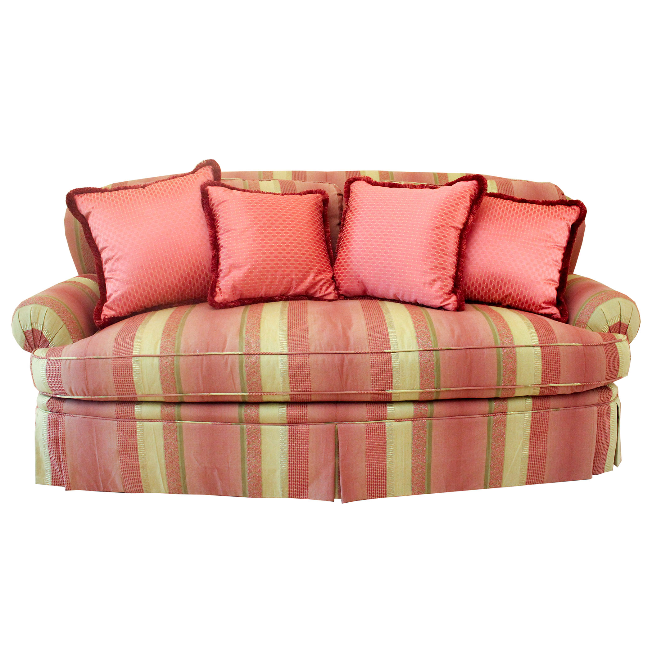 Pink and Green Striped Sofa by Pearson