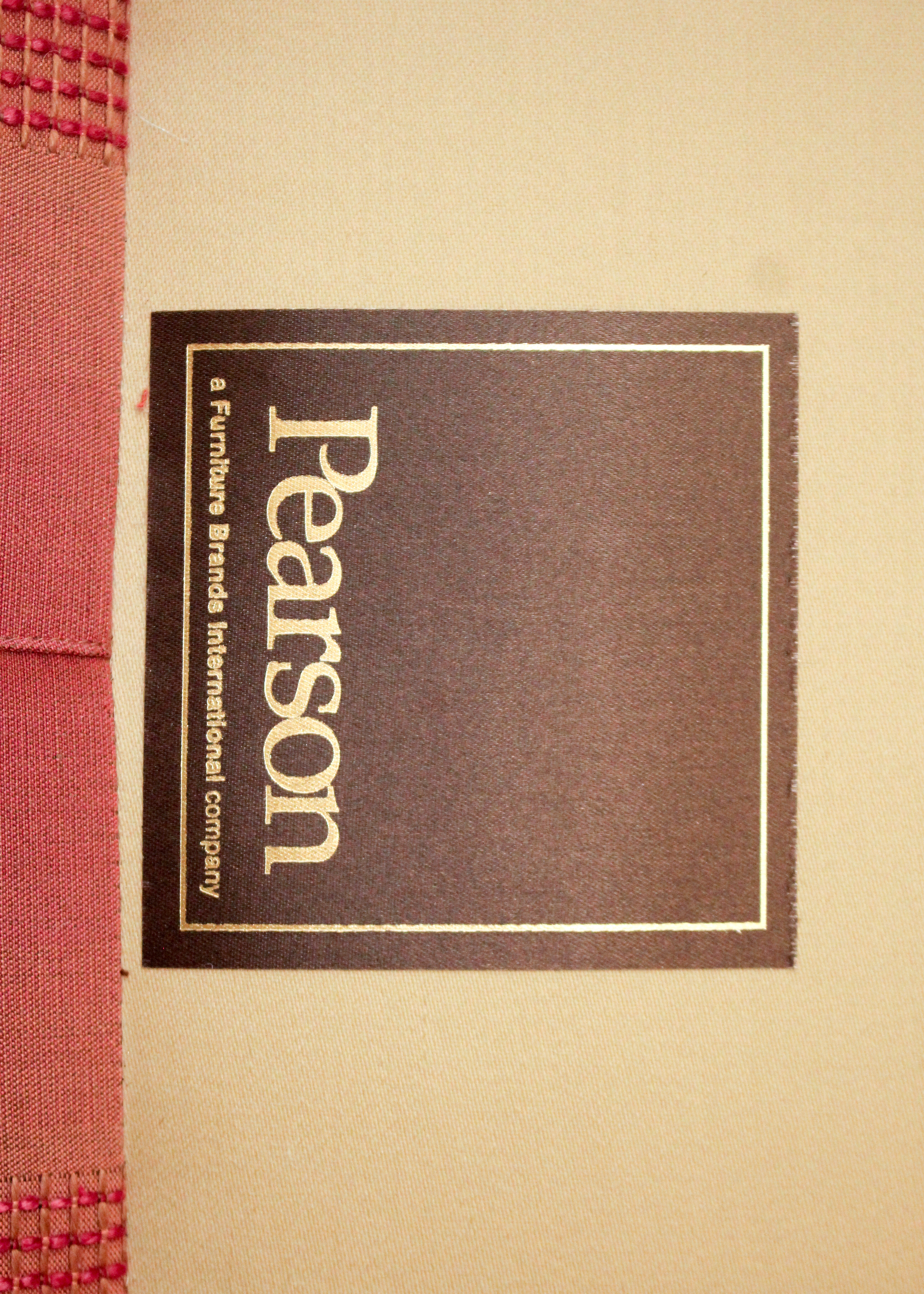 Pink and Green Striped Sofa by Pearson