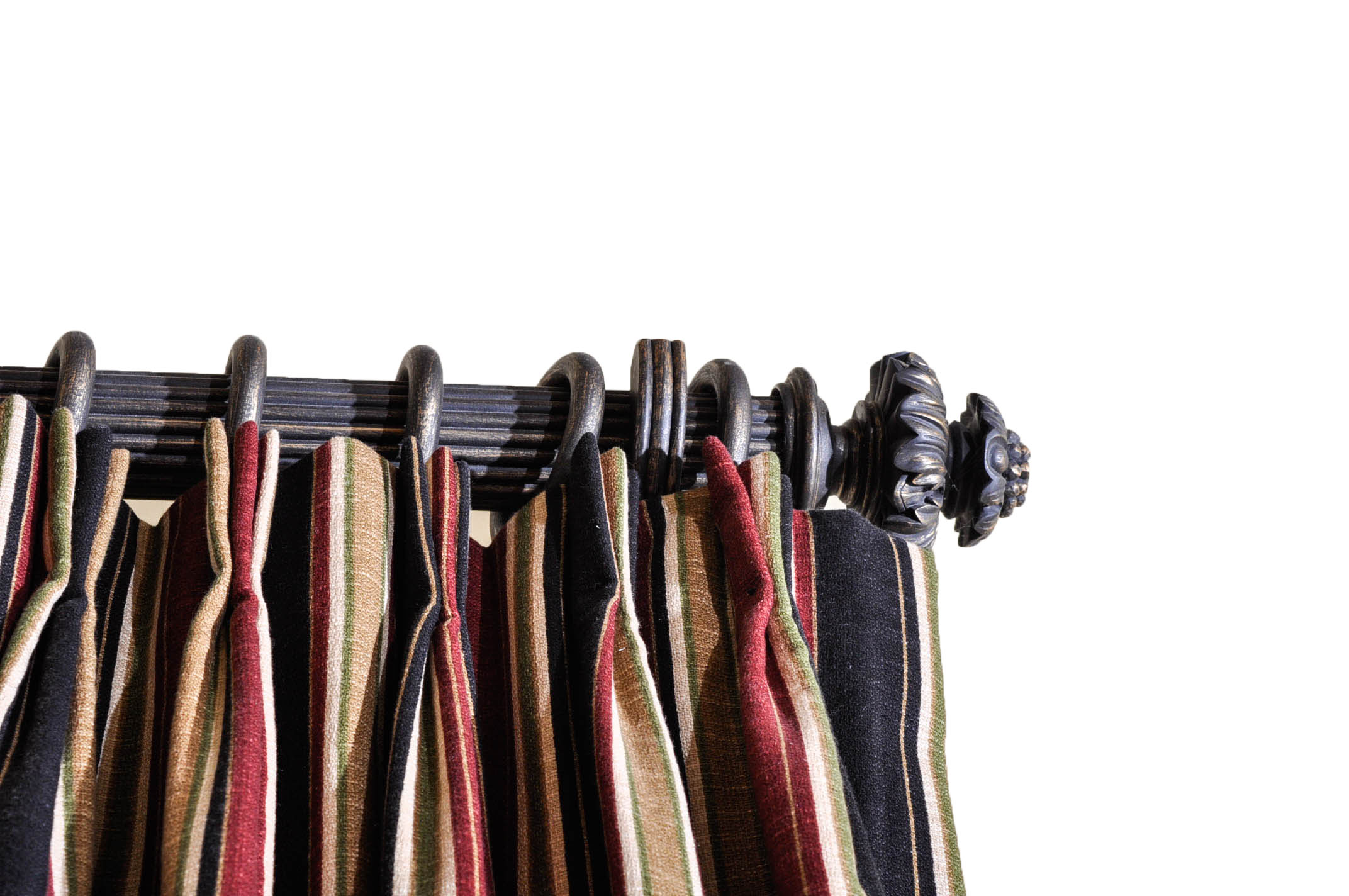 Custom Made Striped Drapery Set with Hardware