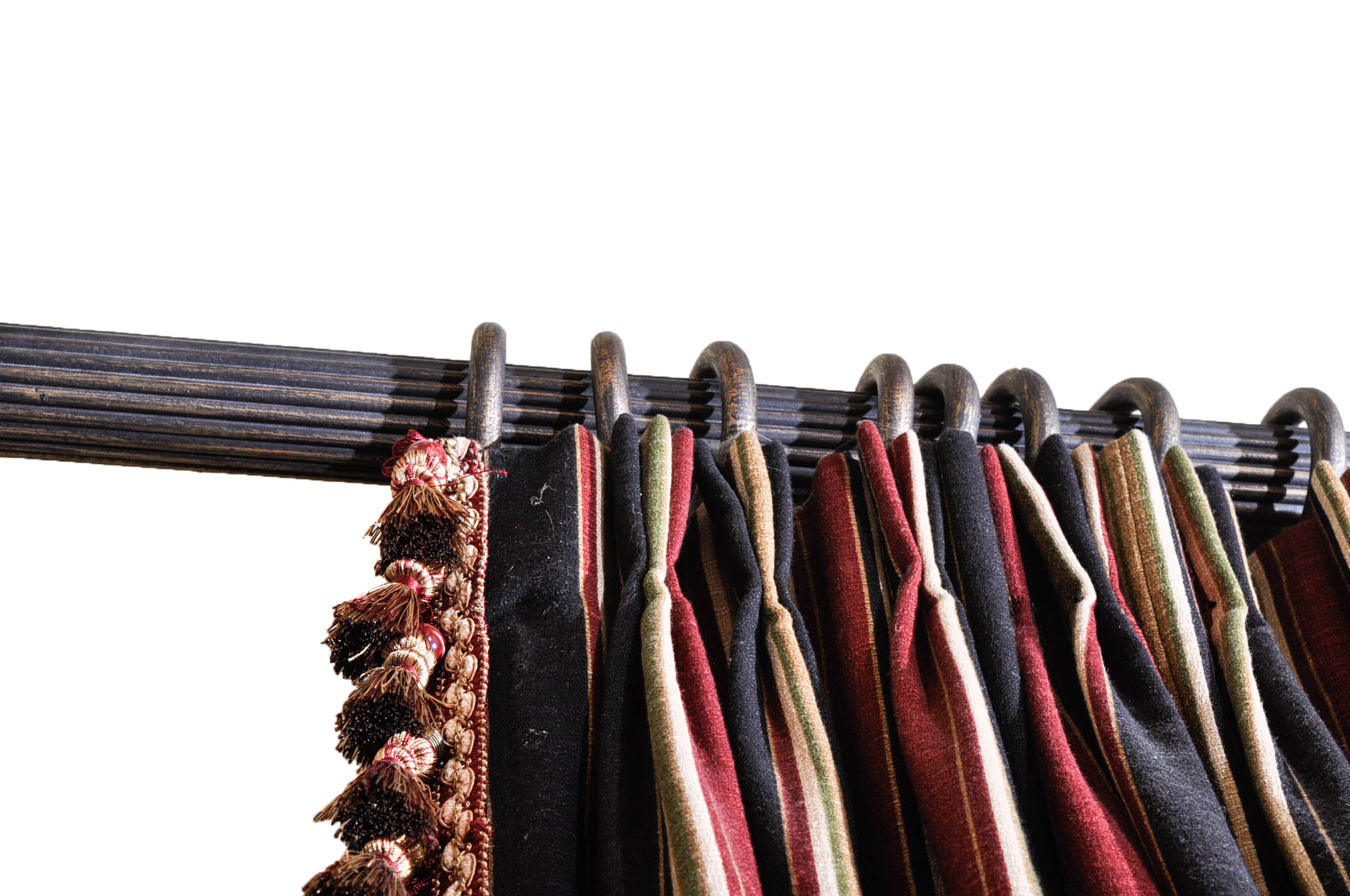 Custom Made Striped Drapery Set with Hardware