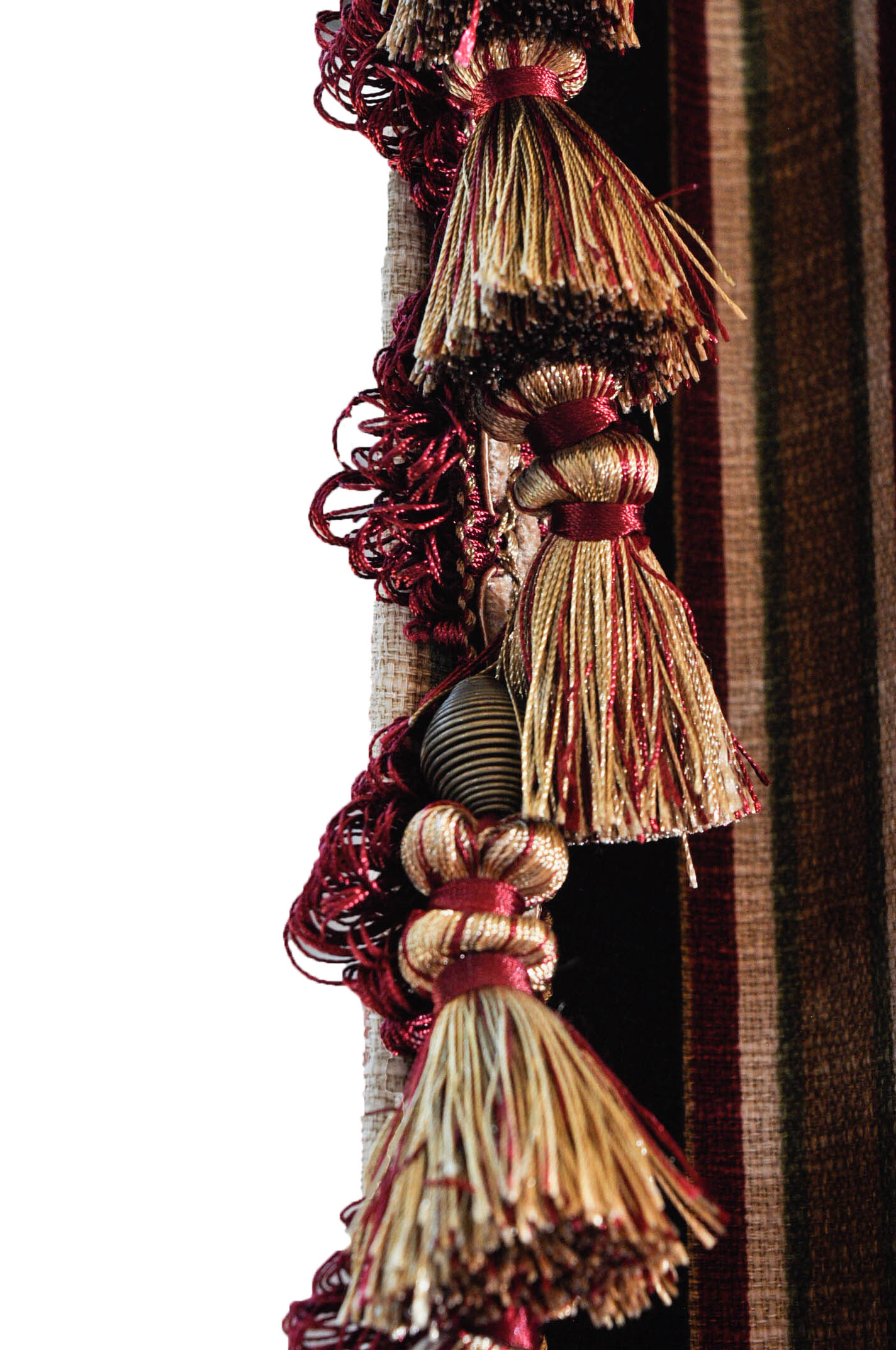 Custom Made Striped Drapery Set with Hardware