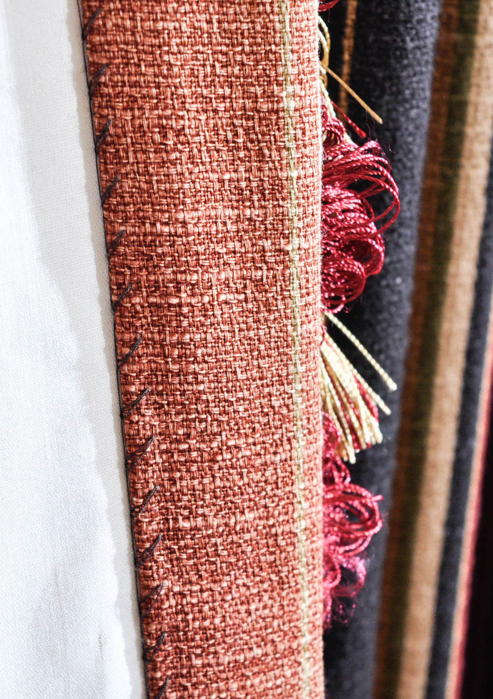 Custom Made Striped Drapery Set with Hardware