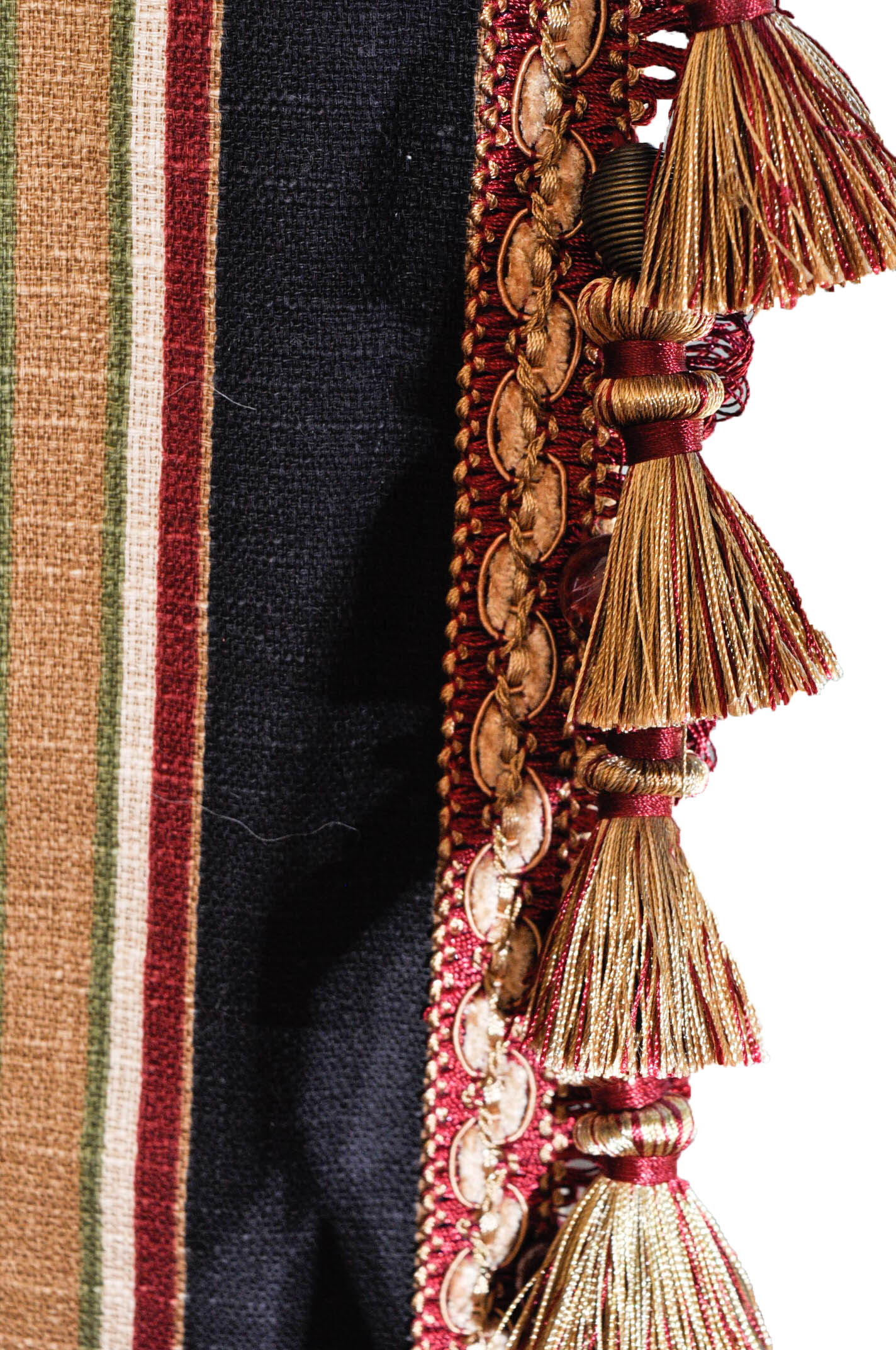 Custom Made Striped Drapery Set with Hardware