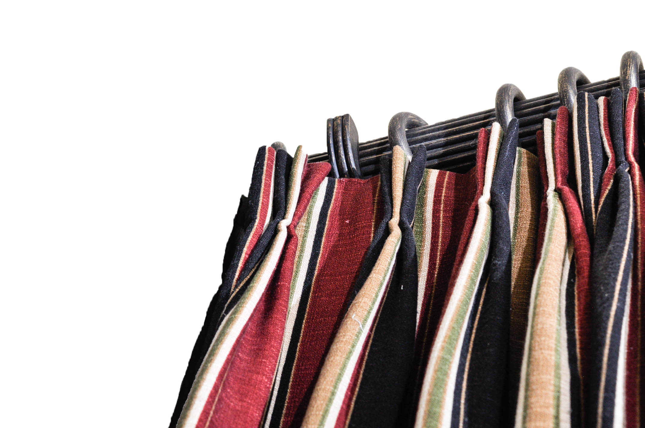 Custom Made Striped Drapery Set with Hardware