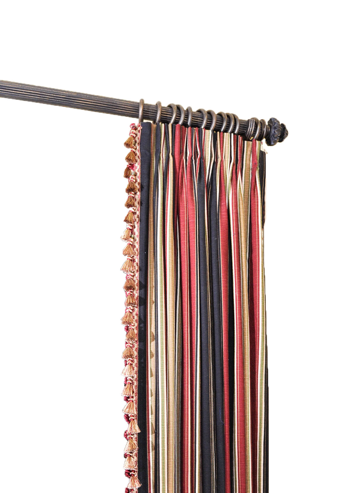 Custom Made Striped Drapery Set with Hardware