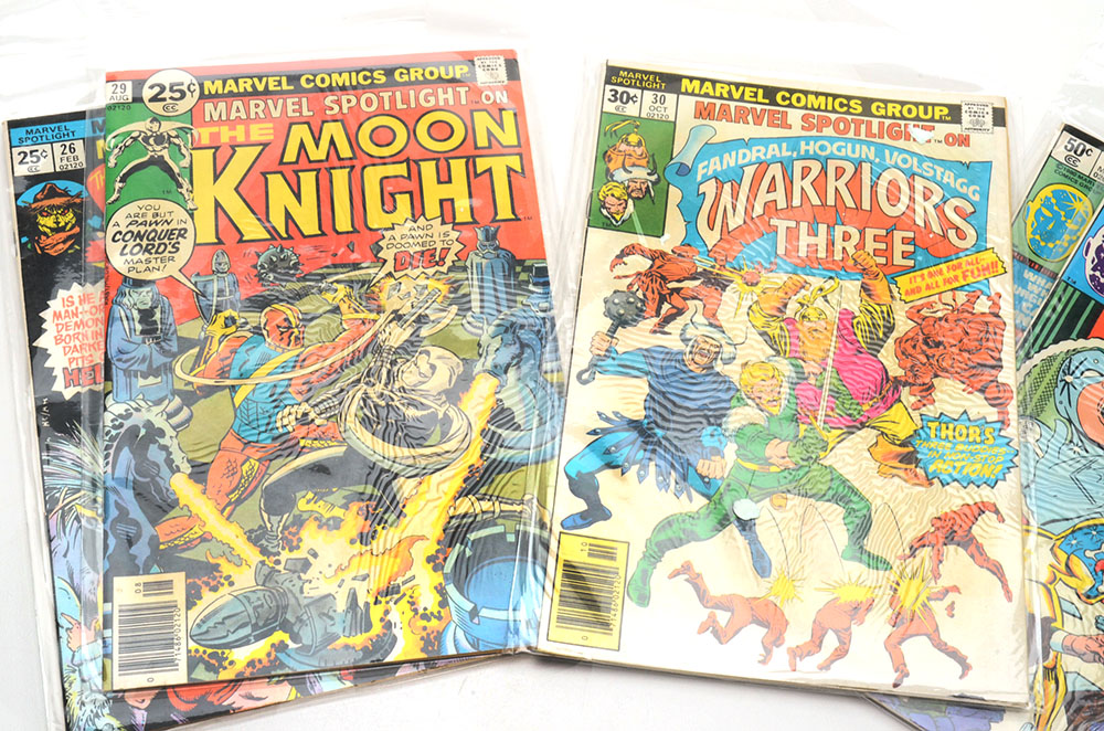 Five Vintage "Marvel Spotlight" Comics Including The Moon Knight