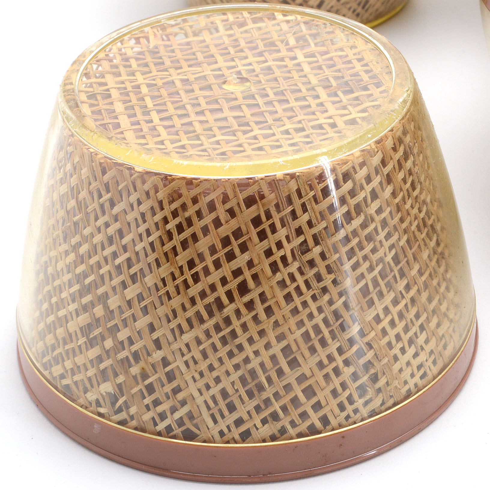 Vintage Raffiaware Tumbler and Bowl Set