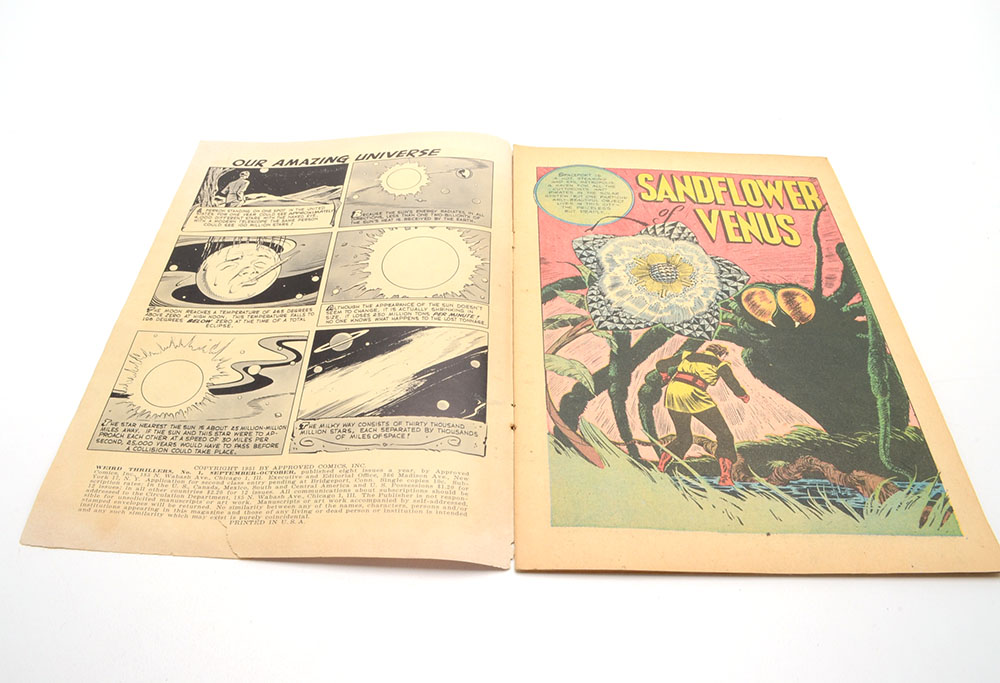 1951 Golden Age "Weird Thrillers" Issue #1 Horror Comic Book