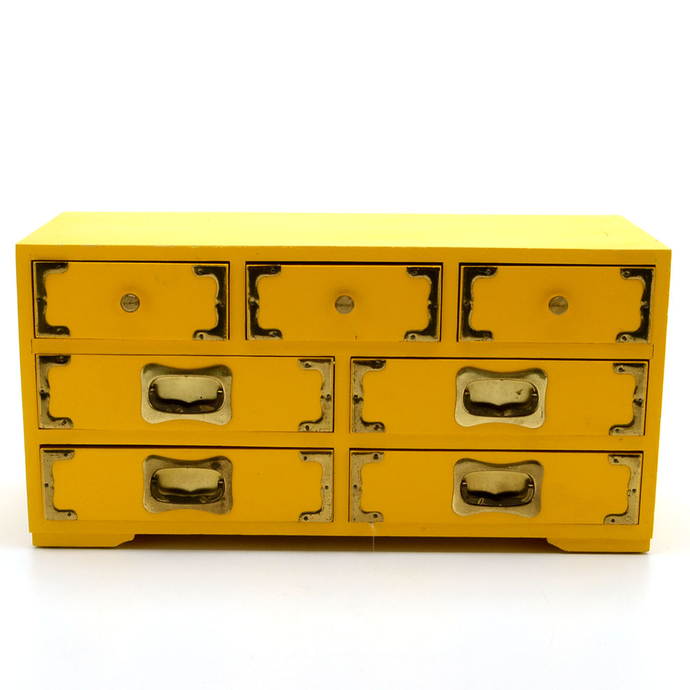 Vintage Yellow Dresser-Top Box