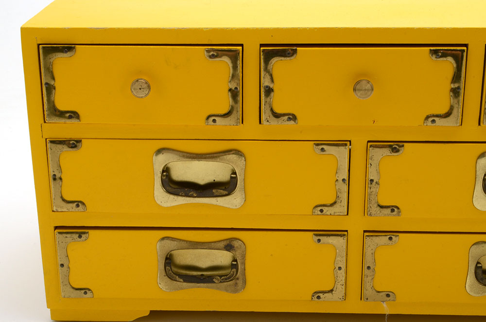 Vintage Yellow Dresser-Top Box