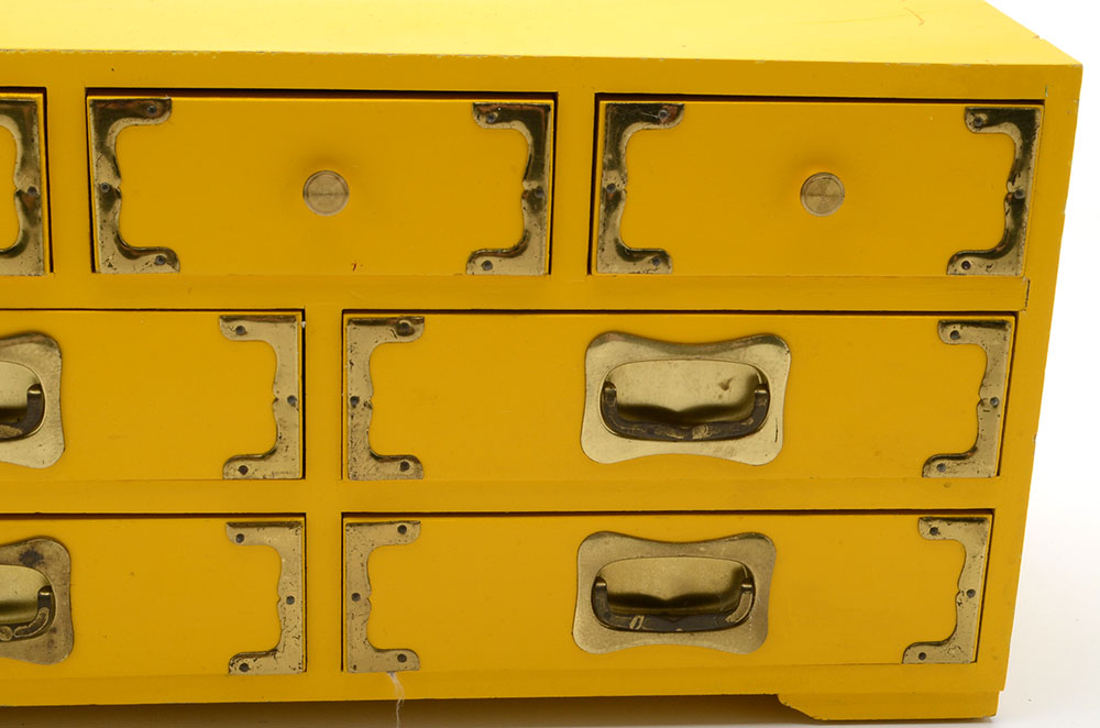 Vintage Yellow Dresser-Top Box