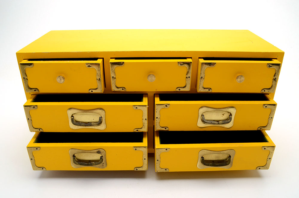 Vintage Yellow Dresser-Top Box
