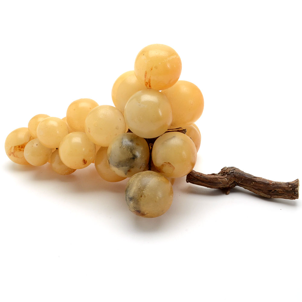 Mid-Century Carved Alabaster Grape Cluster