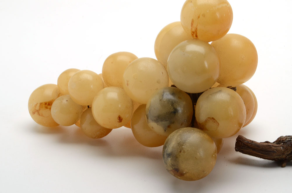 Mid-Century Carved Alabaster Grape Cluster