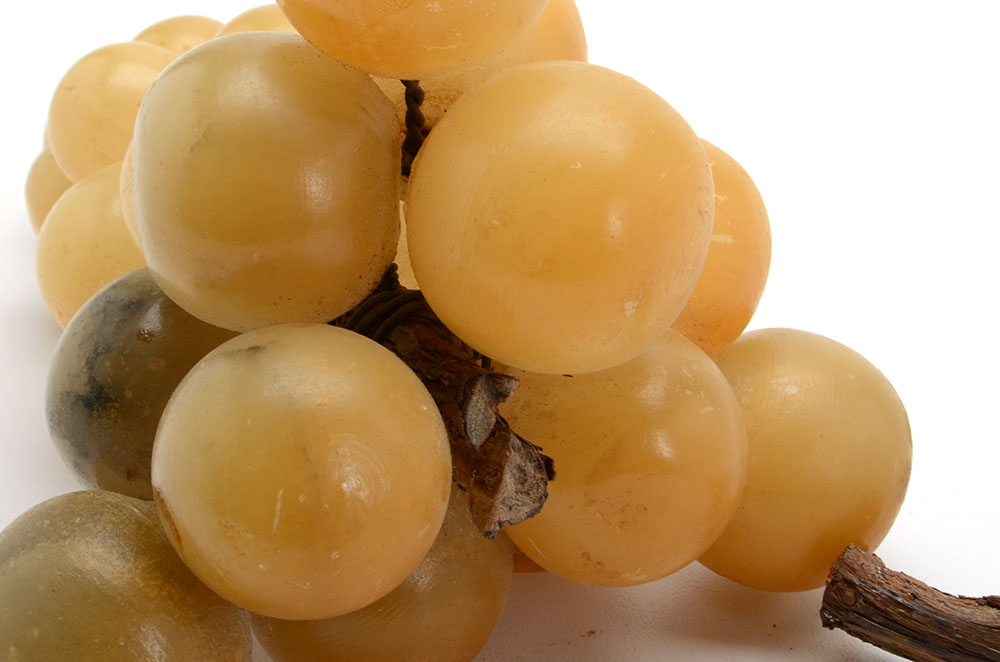 Mid-Century Carved Alabaster Grape Cluster