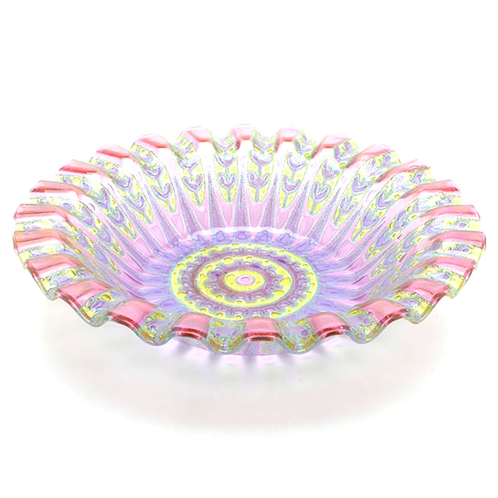 Mid-Century Higgins Signed "Stardust" Art Glass Bowl