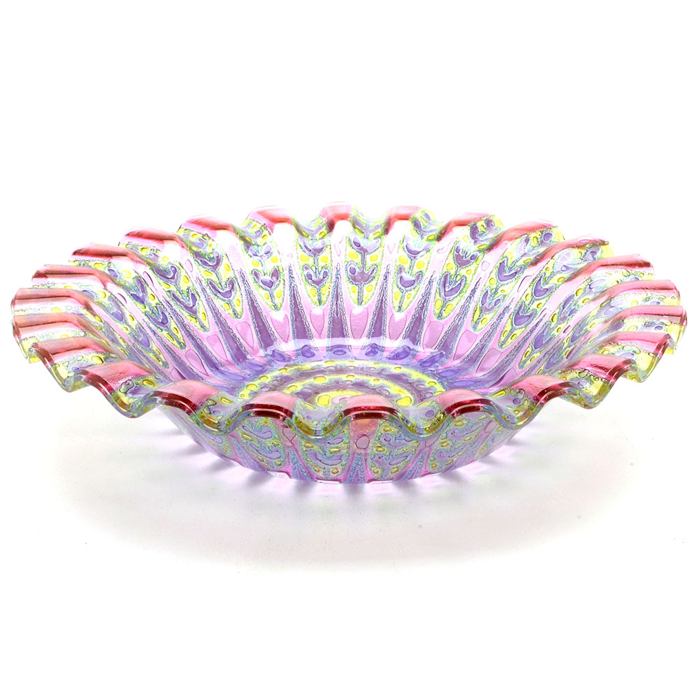 Mid-Century Higgins Signed "Stardust" Art Glass Bowl