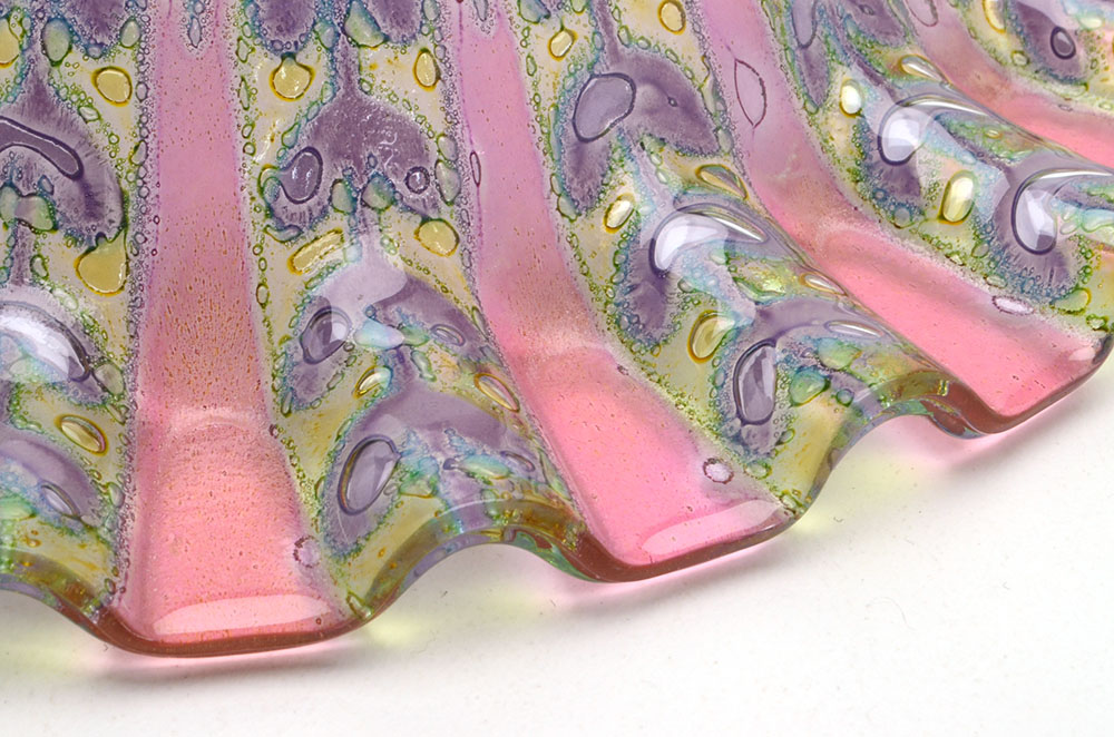 Mid-Century Higgins Signed "Stardust" Art Glass Bowl