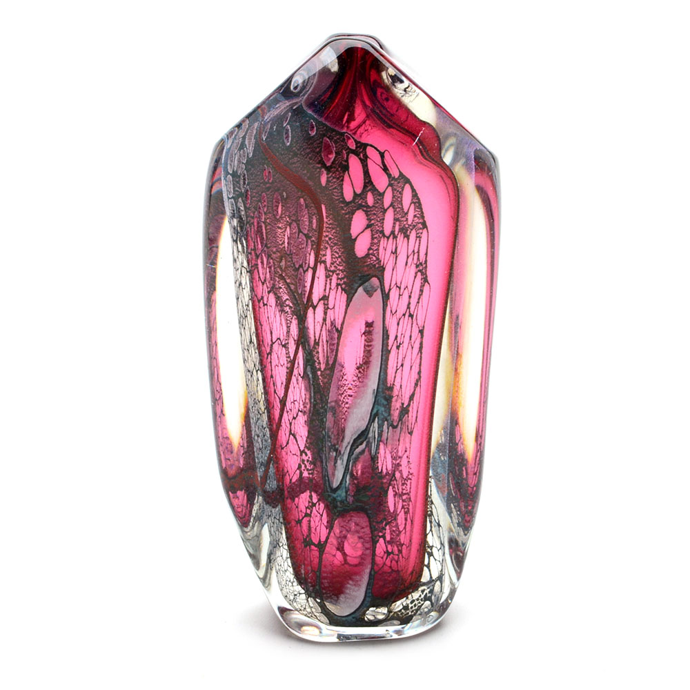 Signed Asymmetrical Blown Art Glass Vase