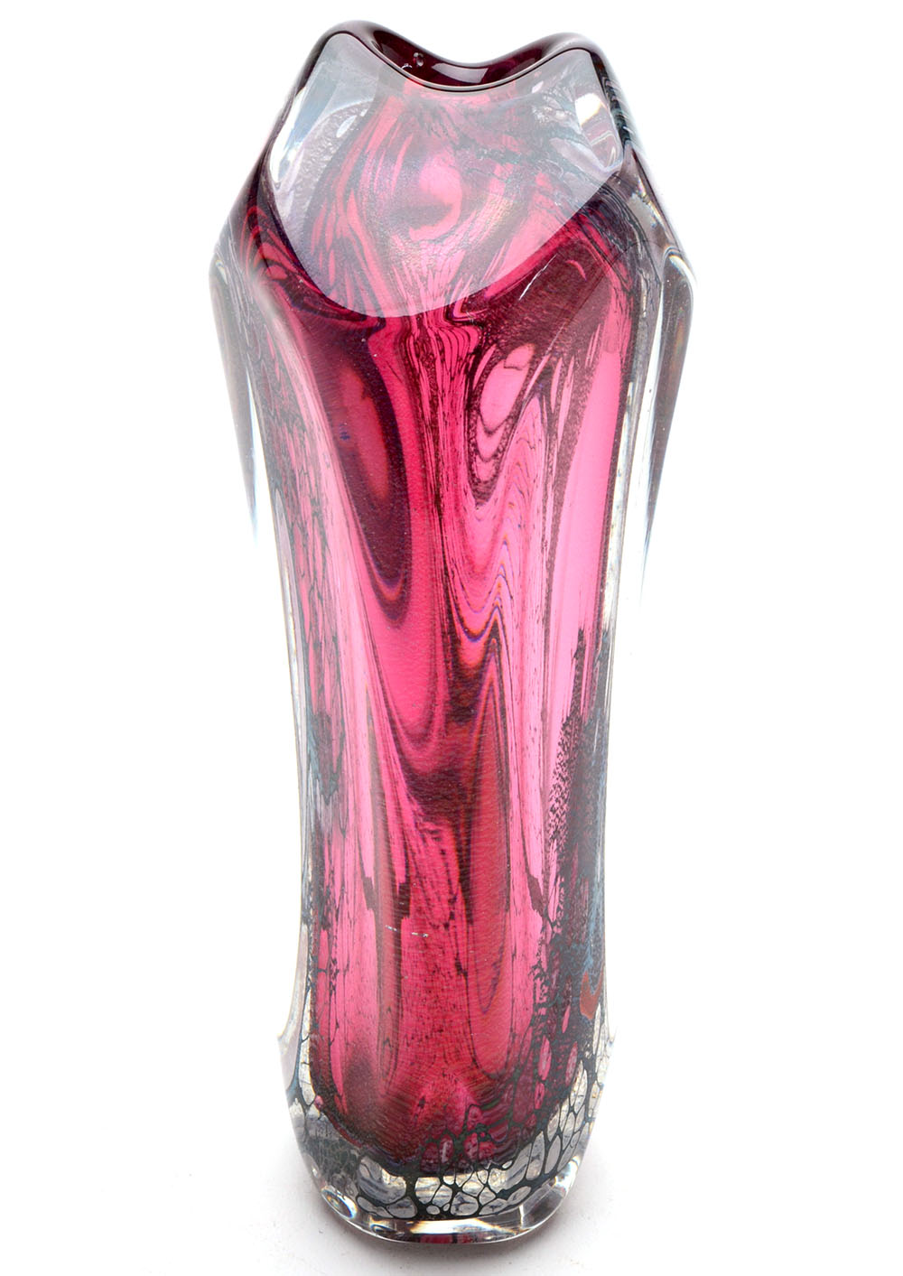 Signed Asymmetrical Blown Art Glass Vase
