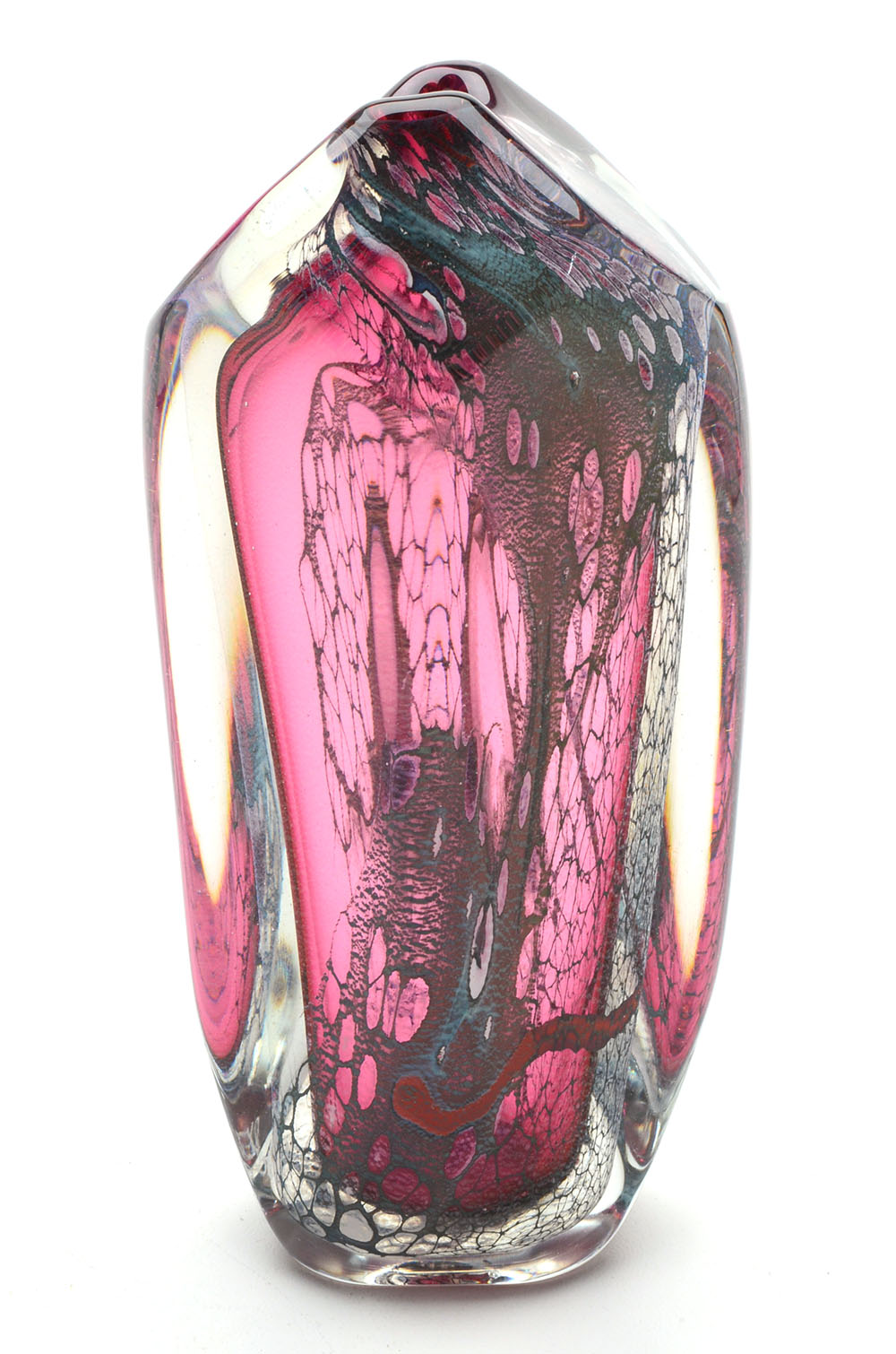 Signed Asymmetrical Blown Art Glass Vase