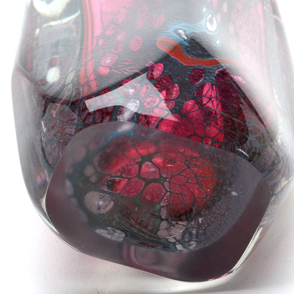 Signed Asymmetrical Blown Art Glass Vase