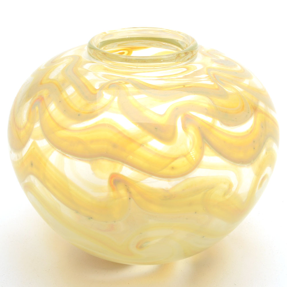 1971 Mark Peiser Signed Art Glass Vase