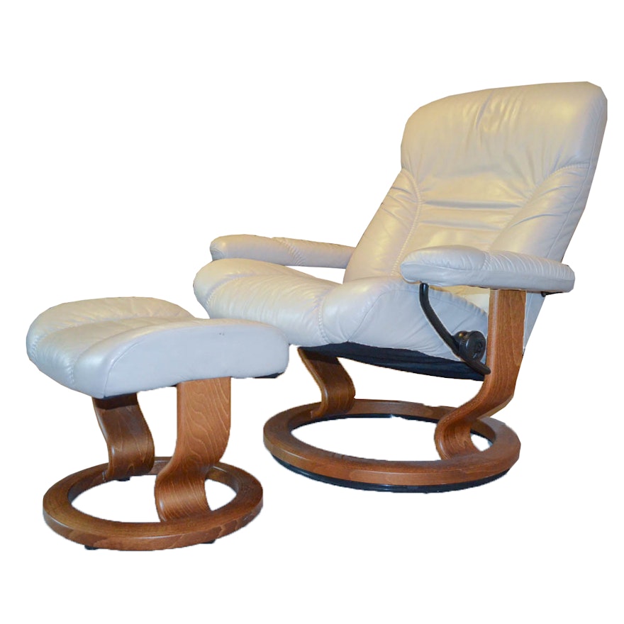 "Stressless" Recliner With Ottoman by Ekornes
