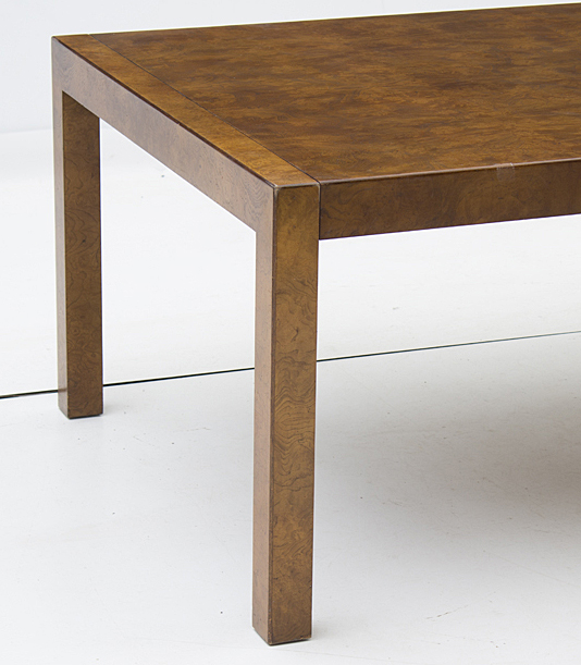 Milo Baughman Burled Walnut Dining Table