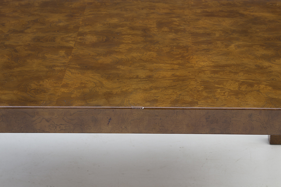 Milo Baughman Burled Walnut Dining Table
