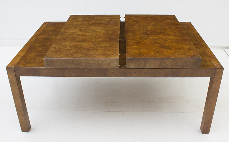 Milo Baughman Burled Walnut Dining Table