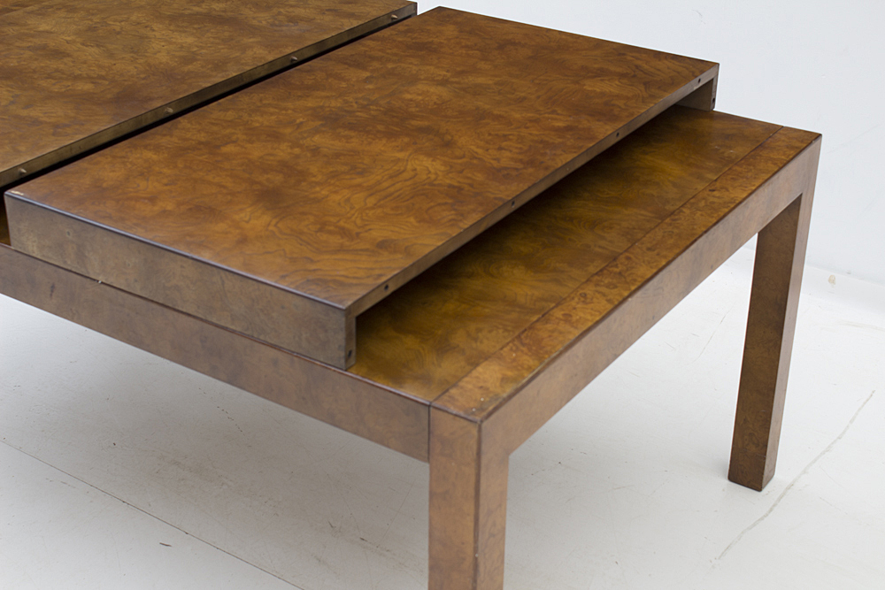 Milo Baughman Burled Walnut Dining Table