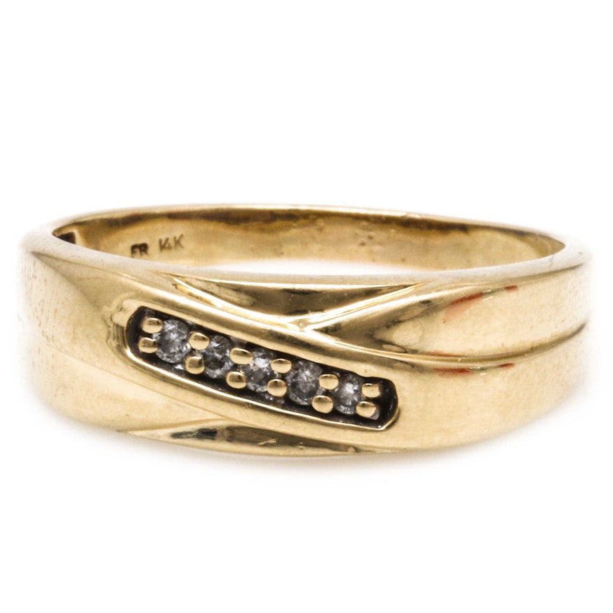 14K Yellow Gold Diamond Ring