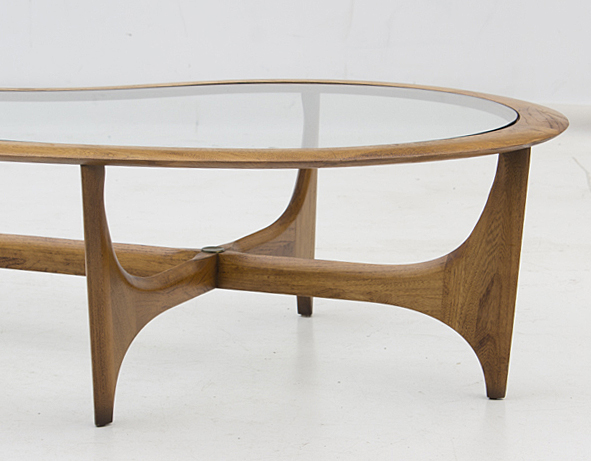 Mid Century Modern Glass Top Coffee Table