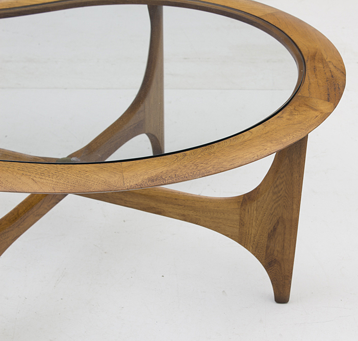 Mid Century Modern Glass Top Coffee Table