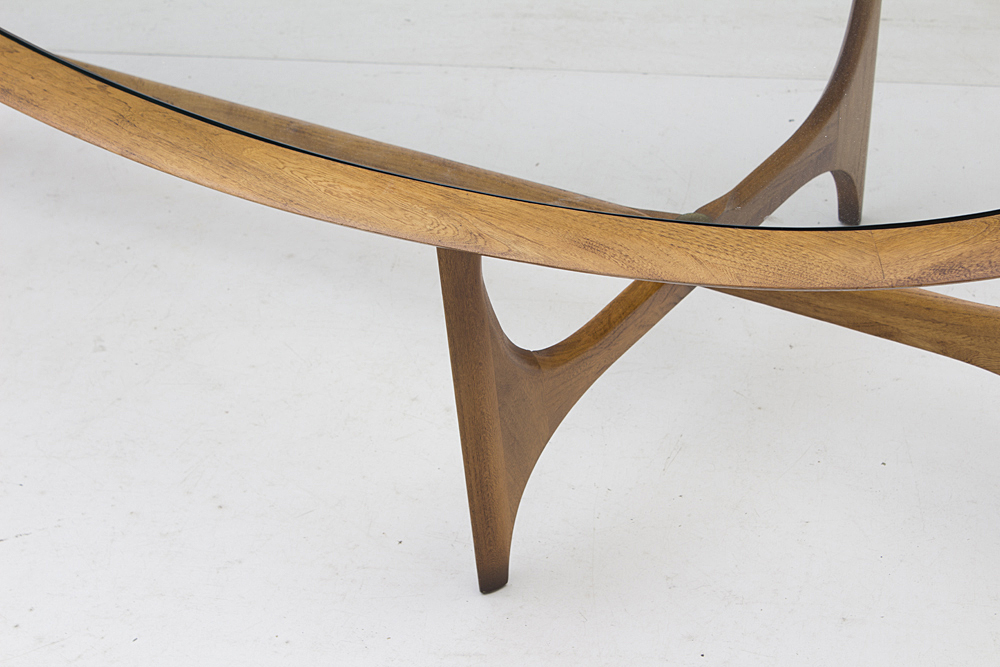 Mid Century Modern Glass Top Coffee Table